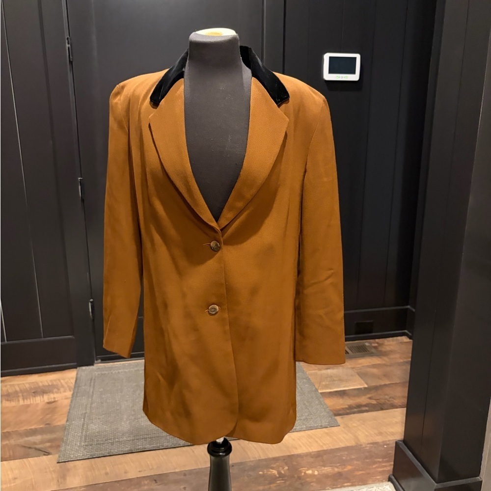 Vintage Anne Klein II Wool Blazer with Velvet Collar – Union Made – Size 10